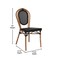Merrick Lane Mael Set of Two Stacking Thonet Bistro Style Chair with Textilene Seat and Bamboo Finished Metal Frame for Indoor/Outdoor Use